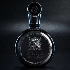 Lattafa Fakhar Black on brushed black metal
