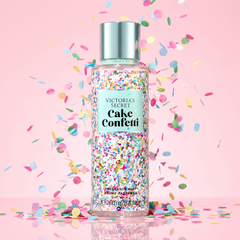 Victoria's Secret Cake Confetti body mist in falling confetti