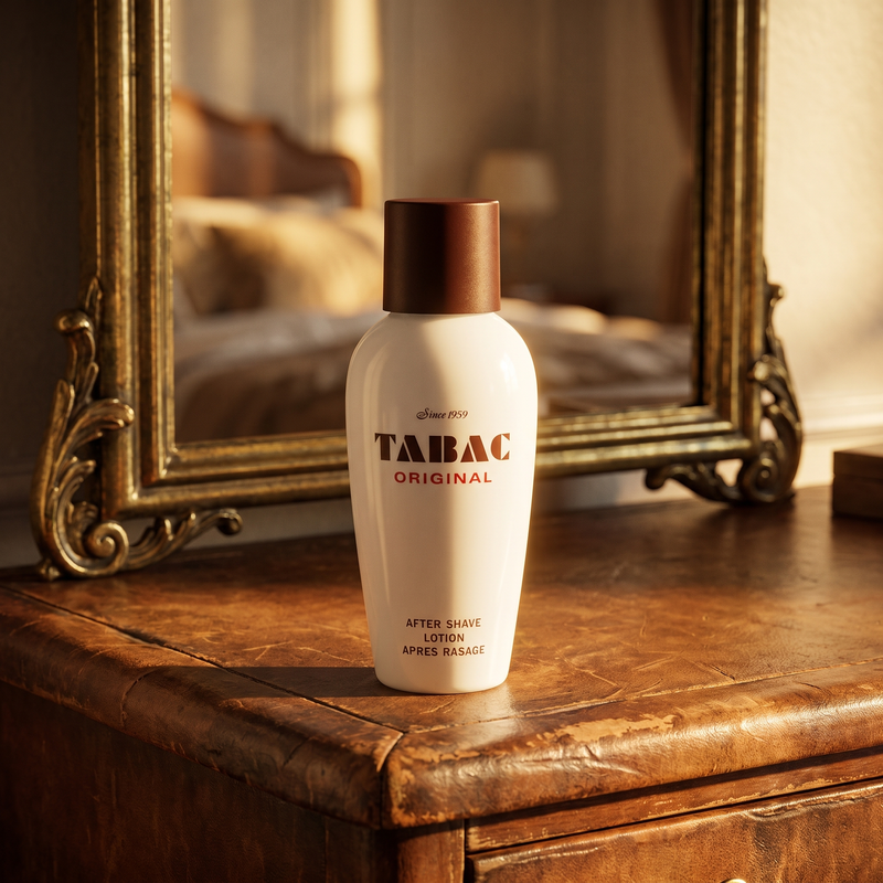 Tabac Original Aftershave Lotion on a vintage dresser