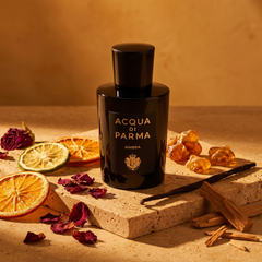 Acqua di Parma Ambra with citrus, rose, amber and vanilla