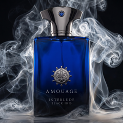Amouage Interlude Black Iris in incense smoke