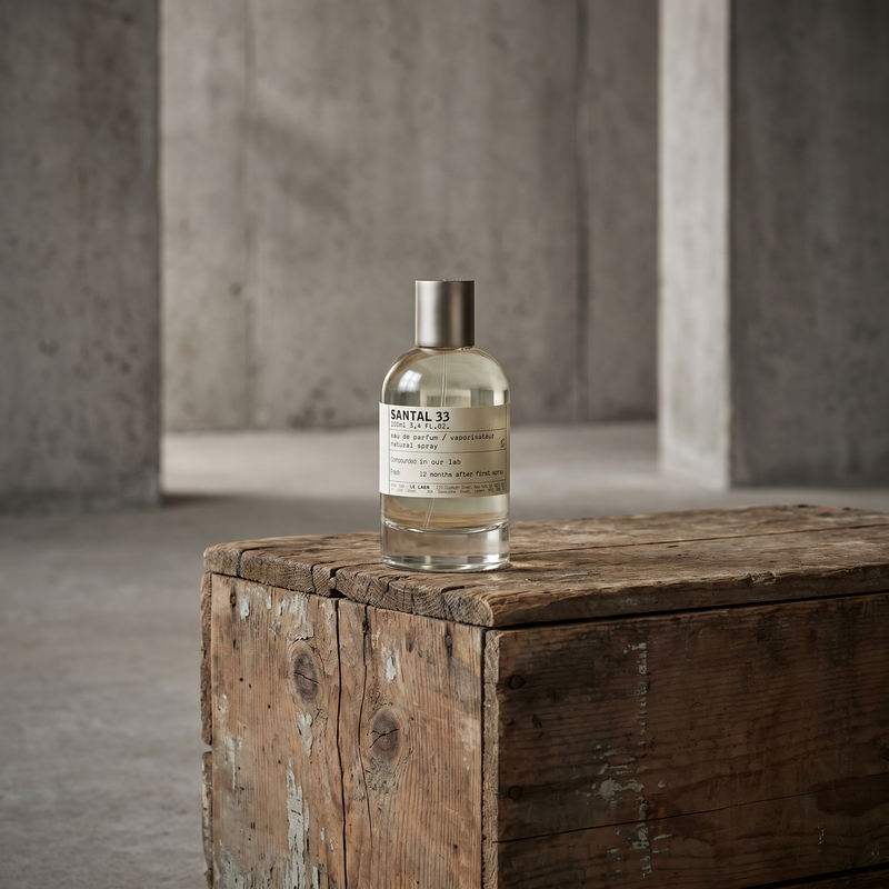 Le Labo Santal 33 in a concrete loft