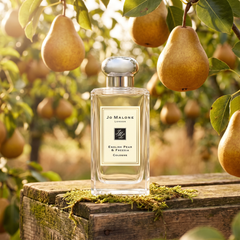 Jo Malone English Pear & Freesia in an English orchard