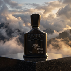 Creed Absolu Aventus 75ml on a mountain summit