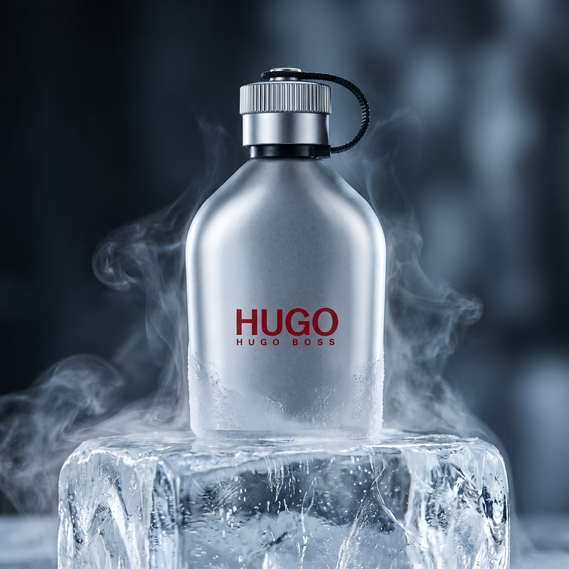Hugo Iced on a block of ice