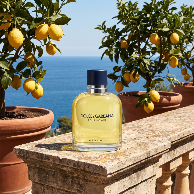 Dolce & Gabbana Pour Homme on a Sicilian balcony