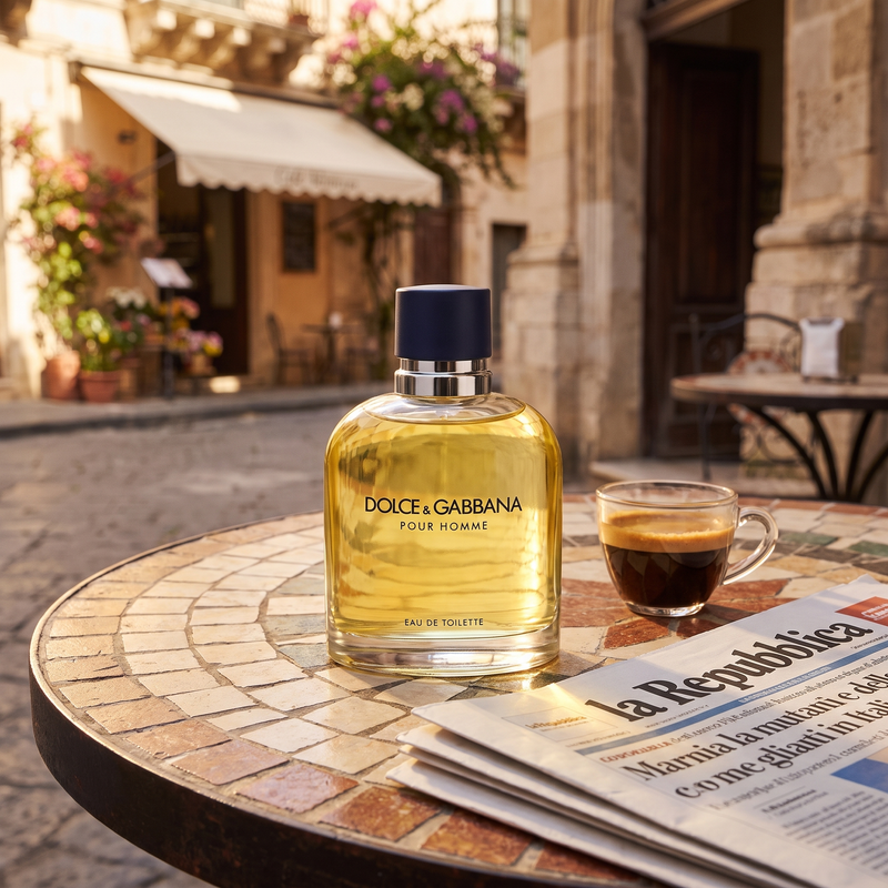 Dolce & Gabbana Pour Homme for a morning espresso