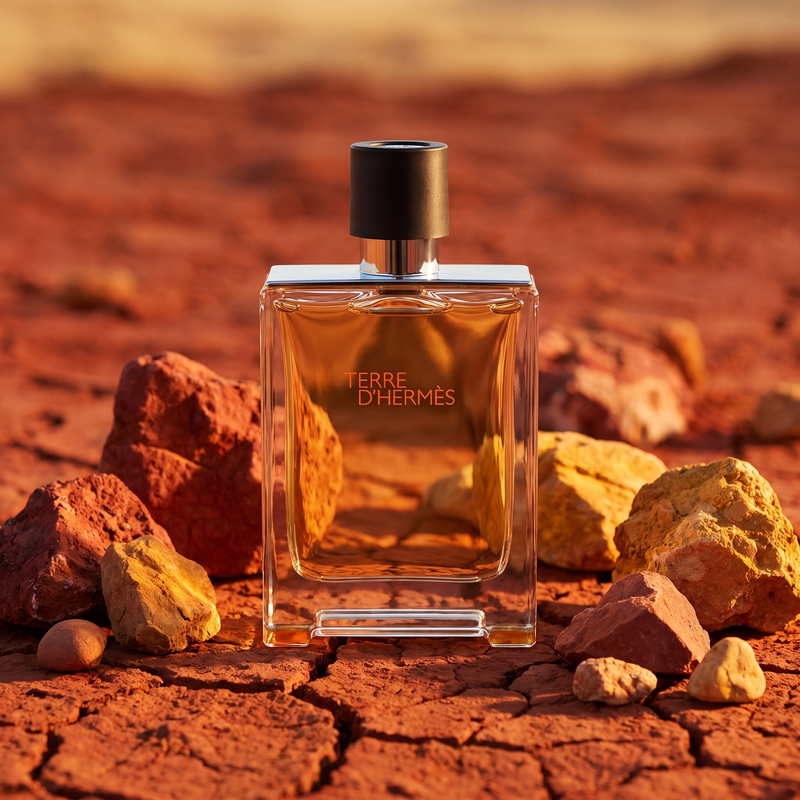 Hermes Terre d'Hermes on red earth