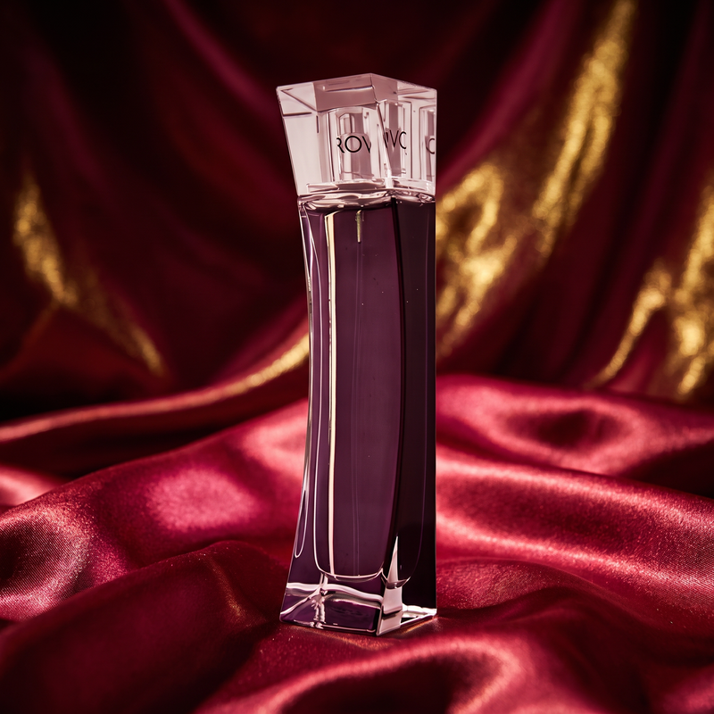 Elizabeth Arden Provocative Woman on crimson satin