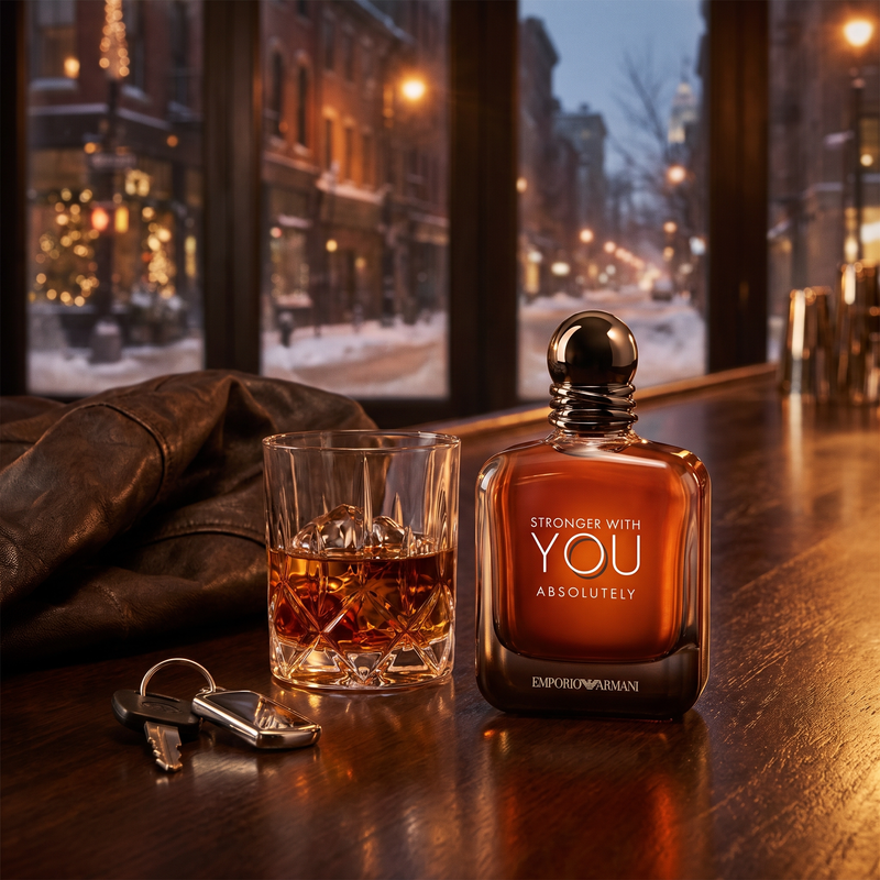 Emporio Armani Stronger With You Absolutely Parfum for a winter night out