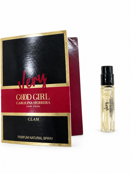 Carolina Herrera Very Good Girl Glam Parfum 1.5ml sample vial and card