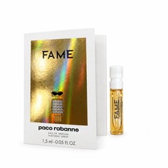 Paco Rabanne Fame Eau de Parfum 1.5ml sample vial and holographic card