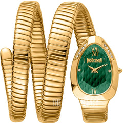 Just Cavalli Glam Evo 9 JC1L224M0045 gold coil watch green dial