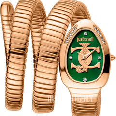 Just Cavalli Glam Evo 5 JC1L228M0055 rose gold coil watch green dial