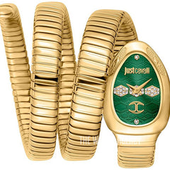 Just Cavalli Cosenza JC1L232M0035 gold coil watch green dial