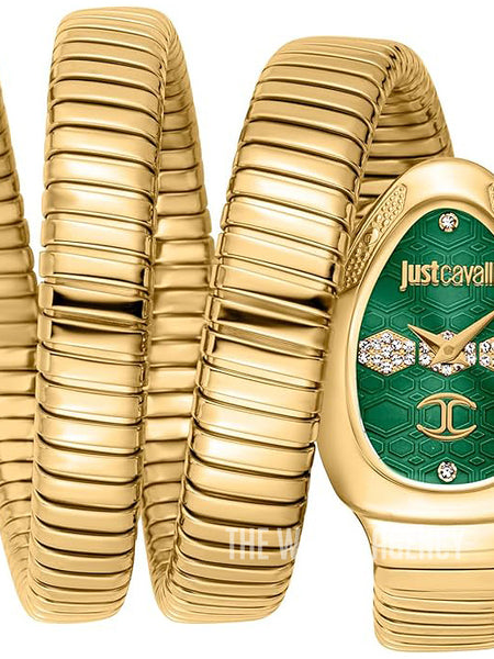 Just Cavalli Cosenza JC1L232M0035 gold coil watch green dial