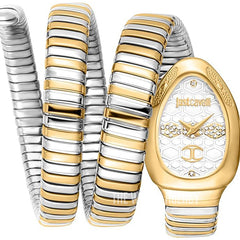 Just Cavalli Cosenza JC1L232M0055 two tone coil watch white honeycomb dial