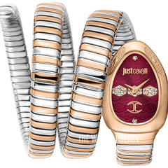 Just Cavalli Cosenza JC1L232M0065 two tone rose gold coil red dial
