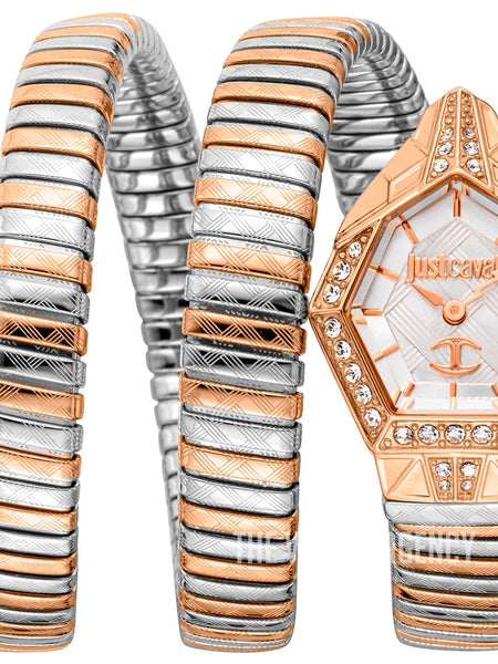 Just Cavalli Mesmerizing JC1L304M0075 two tone rose gold hexagonal watch mother of pearl dial