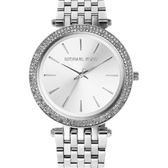 Michael Kors Darci silver-tone watch with crystal-set bezel