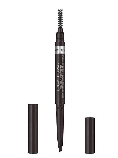 Rimmel London Brow This Way Filler & Fixer 004 Soft Black Eyebrow Definer Authentic | Ownly Club
