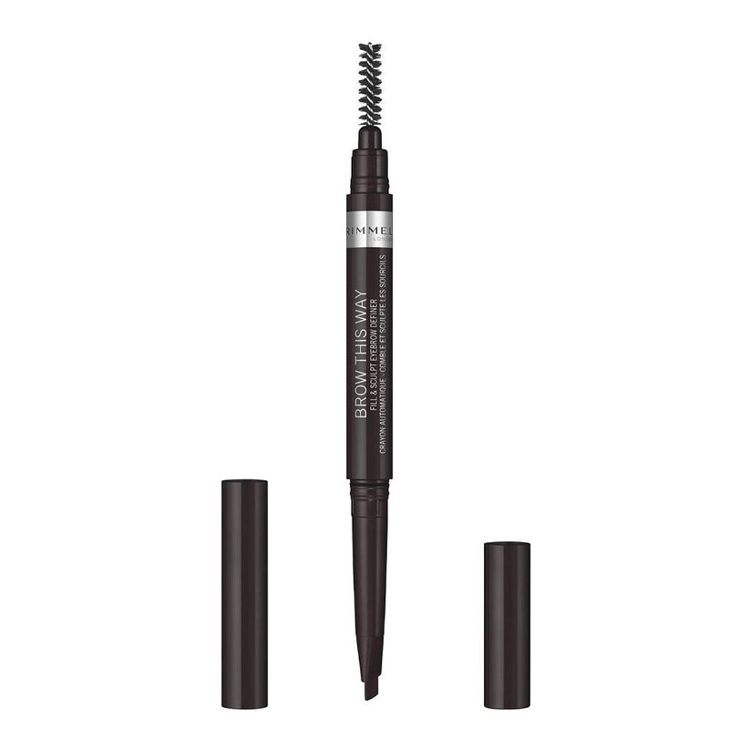 Rimmel London Brow This Way Filler & Fixer 004 Soft Black Eyebrow Definer Authentic | Ownly Club