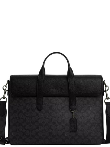 Coach Grey Sullivan Logo Large Briefcase