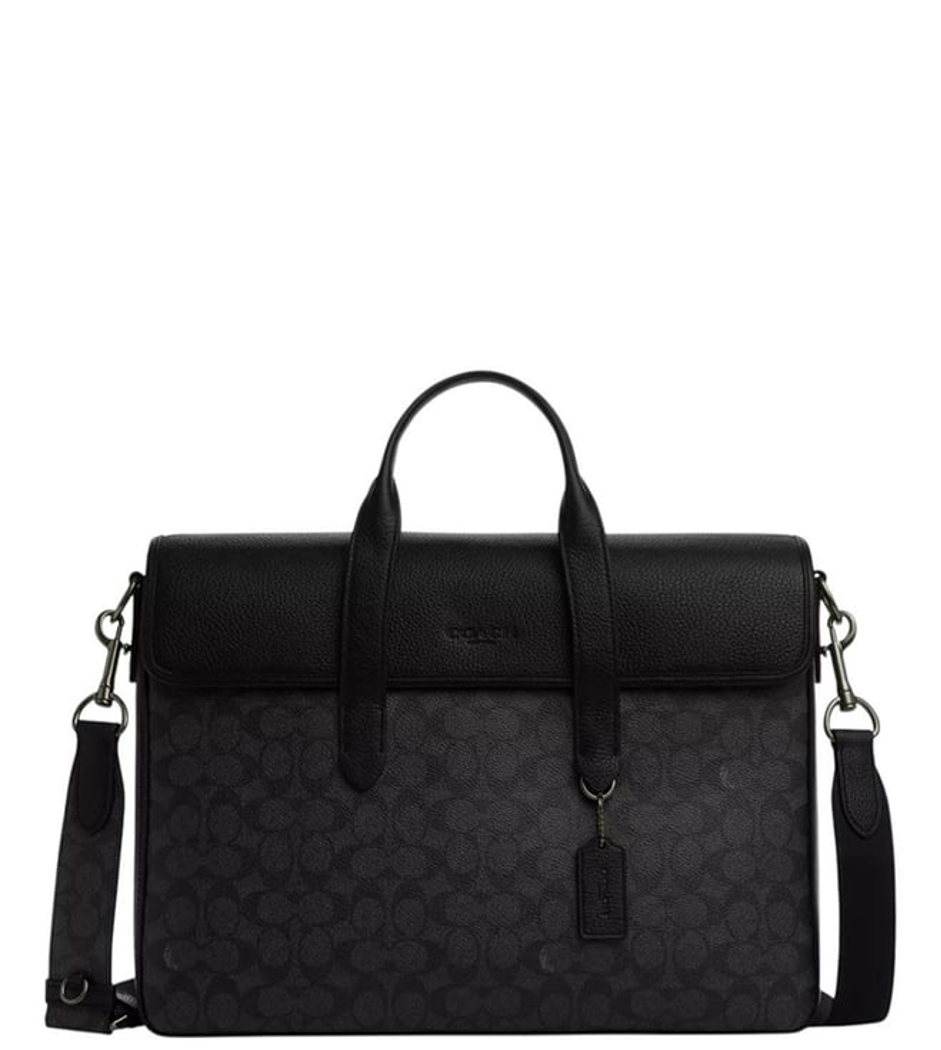 Coach Grey Sullivan Logo Large Briefcase