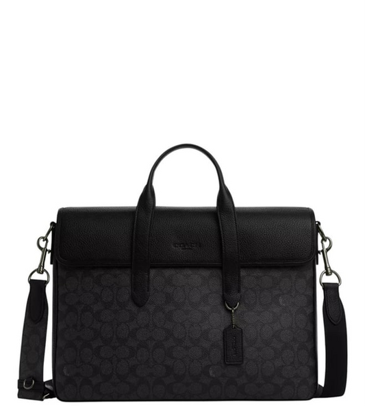 Coach Grey Sullivan Logo Large Briefcase
