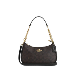 Coach Teri Shoulder Bag In Walnut Signature Canvas