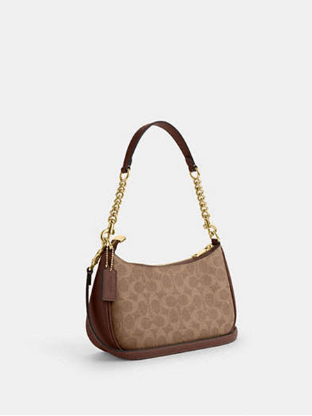 Coach Teri Shoulder Bag In Brown Signature Canvas