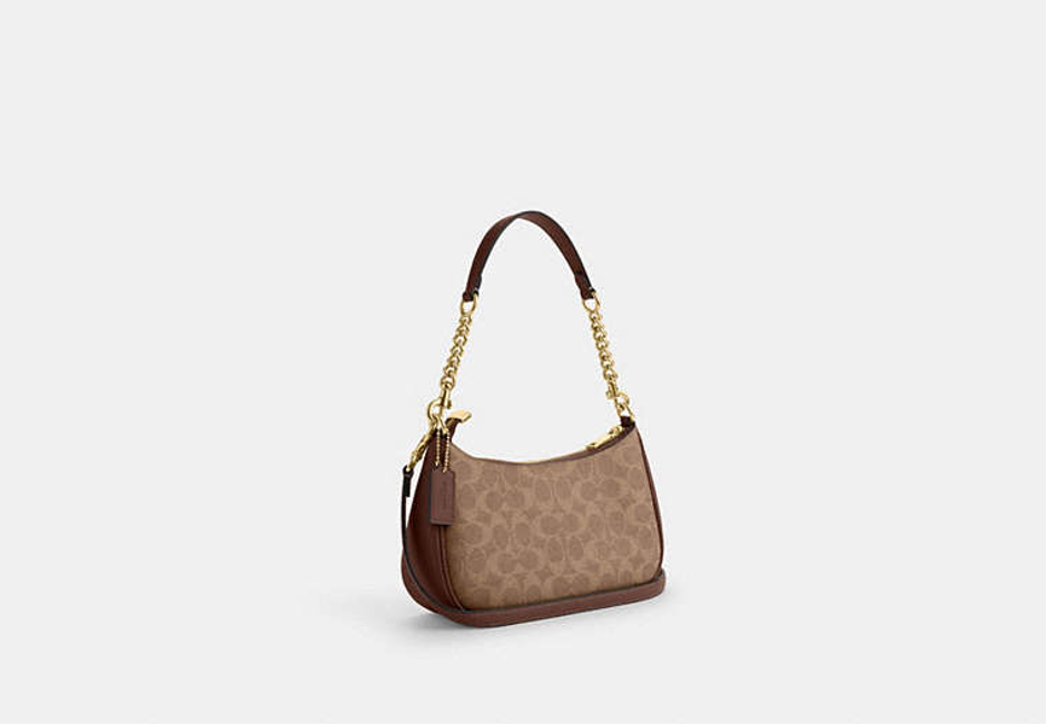 Coach Teri Shoulder Bag In Brown Signature Canvas