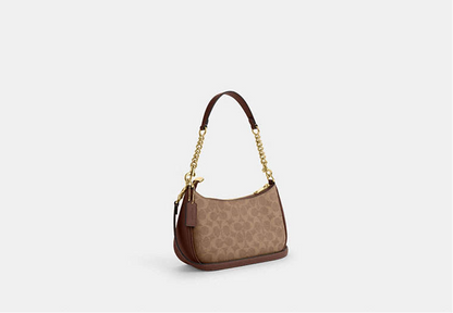 Coach Teri Shoulder Bag In Brown Signature Canvas