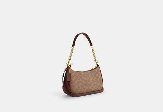 Coach Teri Shoulder Bag In Brown Signature Canvas