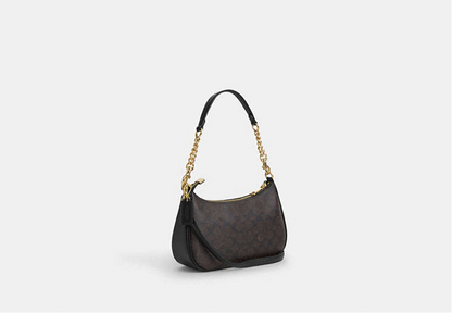 Coach Teri Shoulder Bag In Walnut Signature Canvas