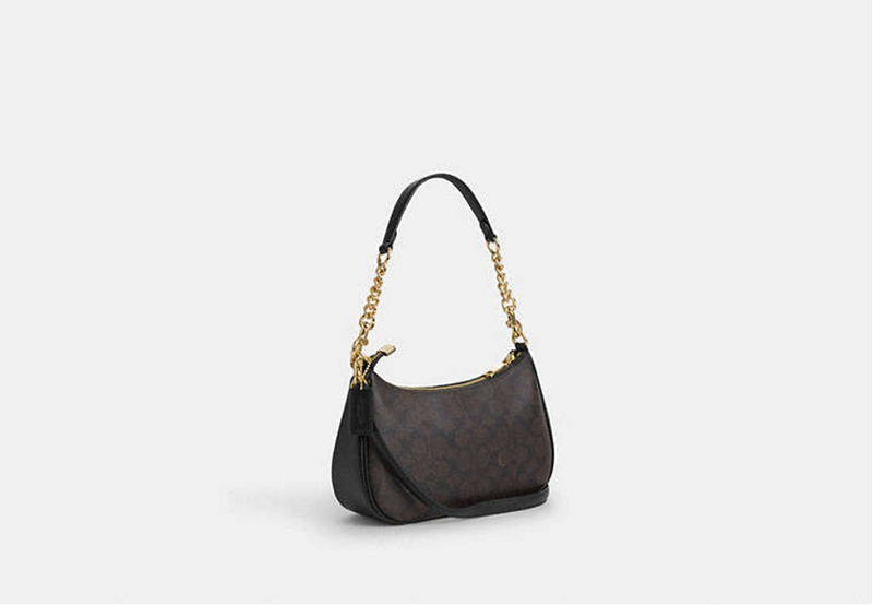 Coach Teri Shoulder Bag In Walnut Signature Canvas