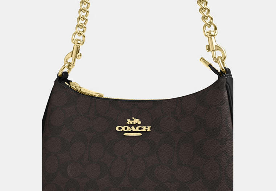 Coach Teri Shoulder Bag In Walnut Signature Canvas