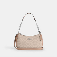 Coach Teri Shoulder Bag In Taupe Signature Canvas