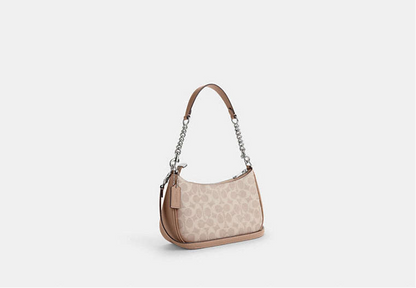 Coach Teri Shoulder Bag In Taupe Signature Canvas