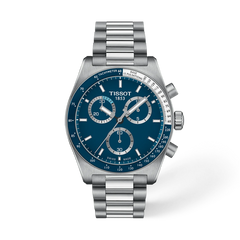 Tissot PR516 T149.417.11.041.00 blue dial steel chronograph watch