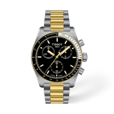 Tissot PR516 Chronograph Two-Tone Gold Black Dial Men's Watch T149.417.22.051.00