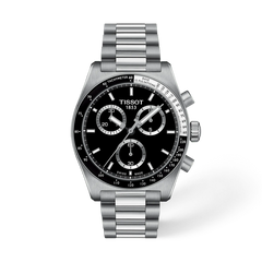 Tissot PR516 T149.417.11.051.00 black dial steel chronograph watch