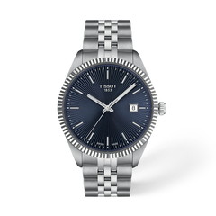 Tissot Ballade T156.410.11.041.00 blue guilloche dial quartz watch on steel bracelet