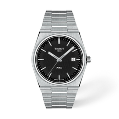 Tissot PRX T137.410.11.051.00 black sun-brushed dial quartz watch integrated bracelet