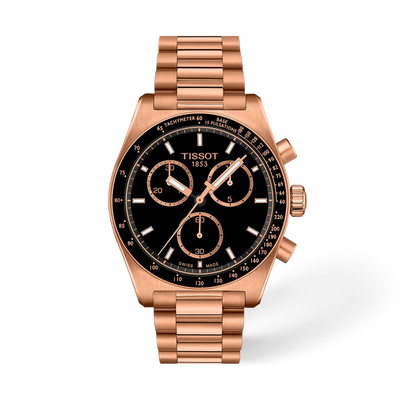 Tissot PR516 Chronograph Rose Gold PVD Black Dial Men's Watch T149.417.33.051.00