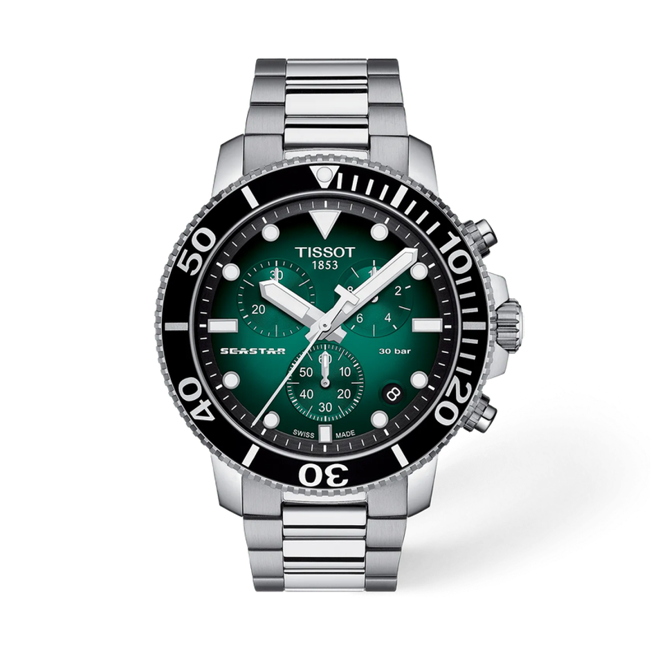 Tissot Seastar 1000 Chronograph Green Dial Men's Watch T120.417.11.091.01