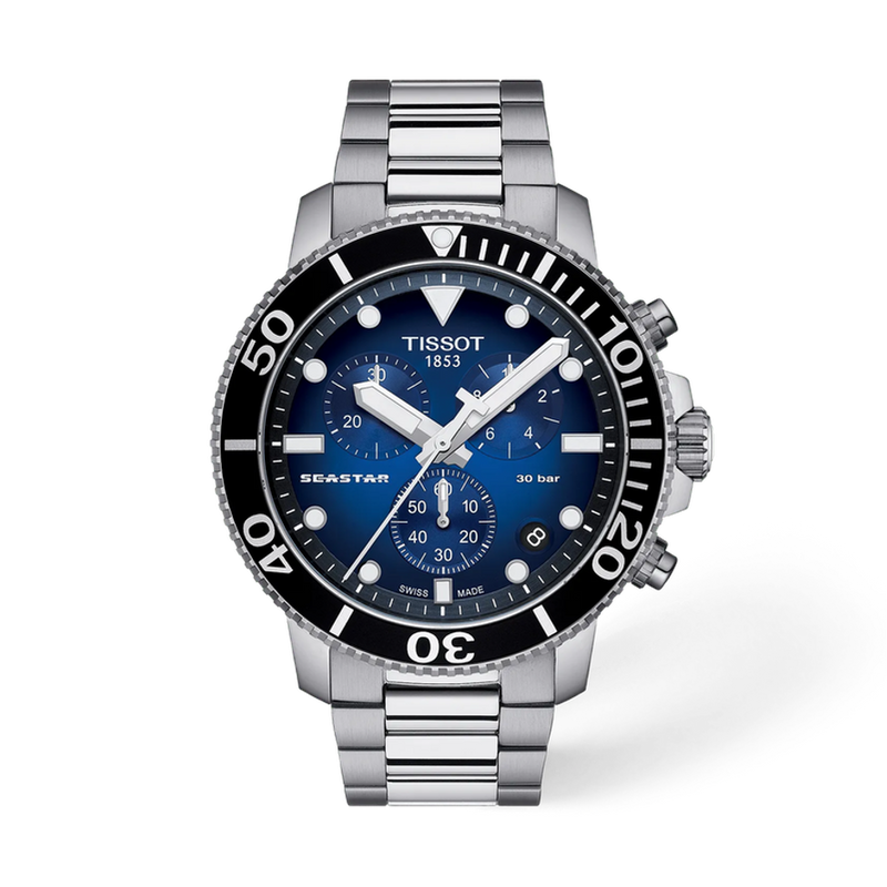 Tissot Seastar 1000 T120.417.11.041.01 blue gradient dial chronograph dive watch