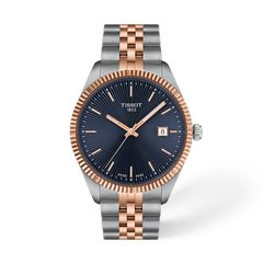 Tissot Ballade T156.410.22.041.00 two-tone rose gold blue dial quartz watch