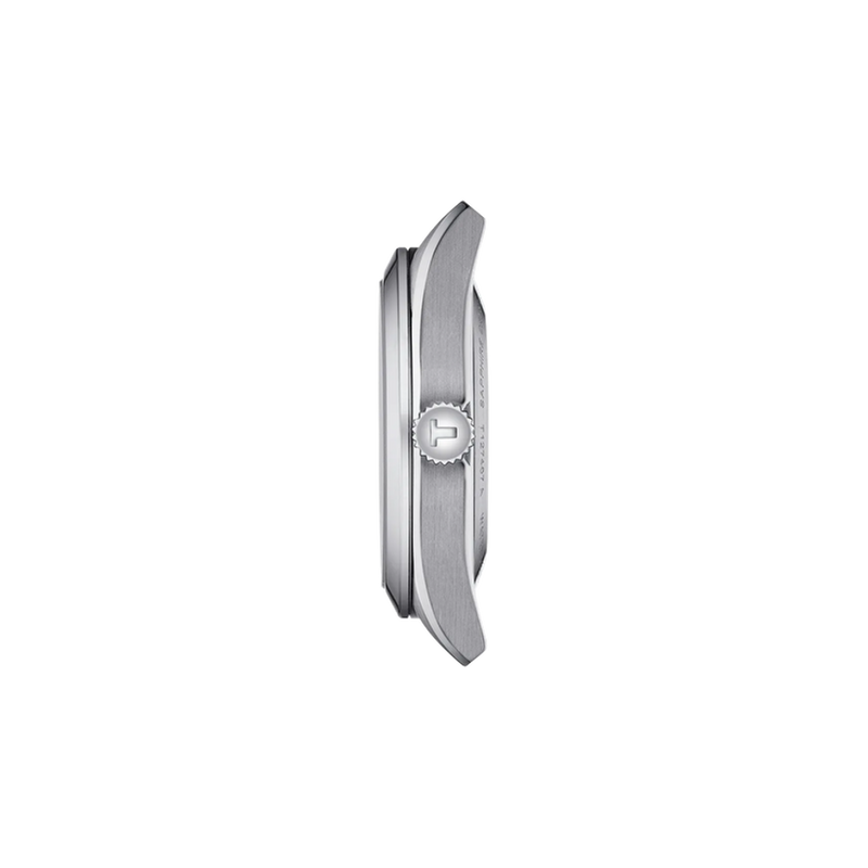 Tissot Gentleman T127.407.11.091.01 green sunray dial and date window detail
