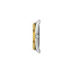 Tissot Ballade two-tone gold fluted bezel detail